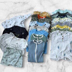 Baby Clothes Bundle Size 3-6 Months Footies Rompers Bodysuits Matching Sets